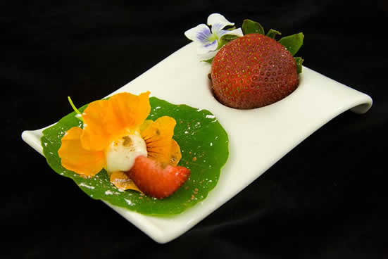 Edible Nasturtium Filled with sweet cream cheese