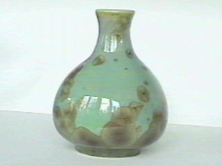 Crystaline glaze on porcelain vase